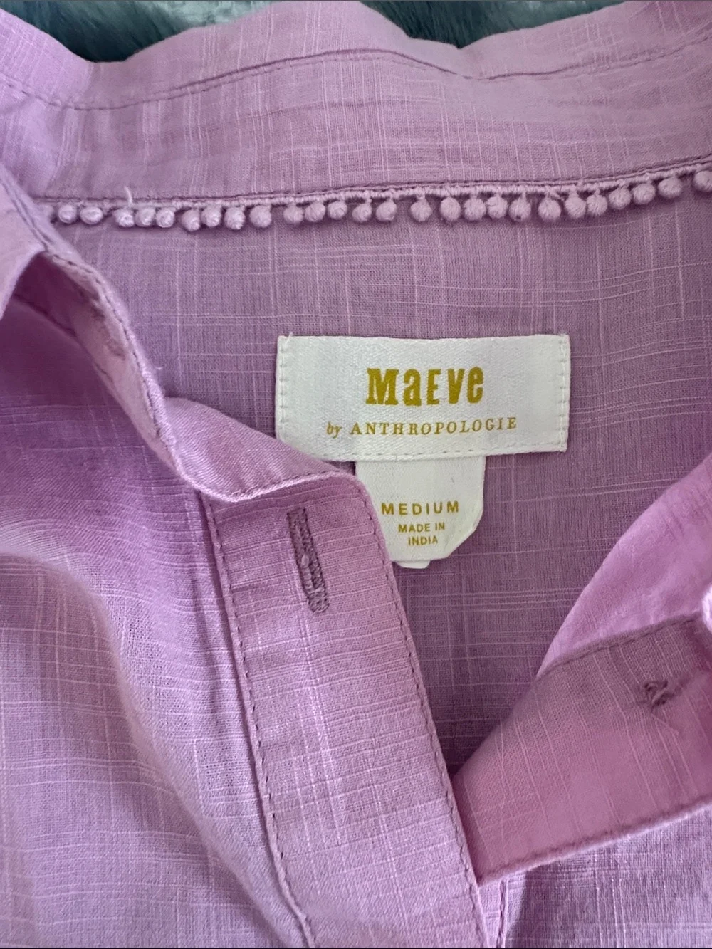 Anthropologie Maeve Cherry Surf Buttondown Shirt - Picture 6 of 9